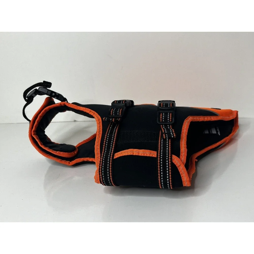 Arcadia Trail AT Floatation Coat Neon Orange/Black Adjustable Dog Harness Size S